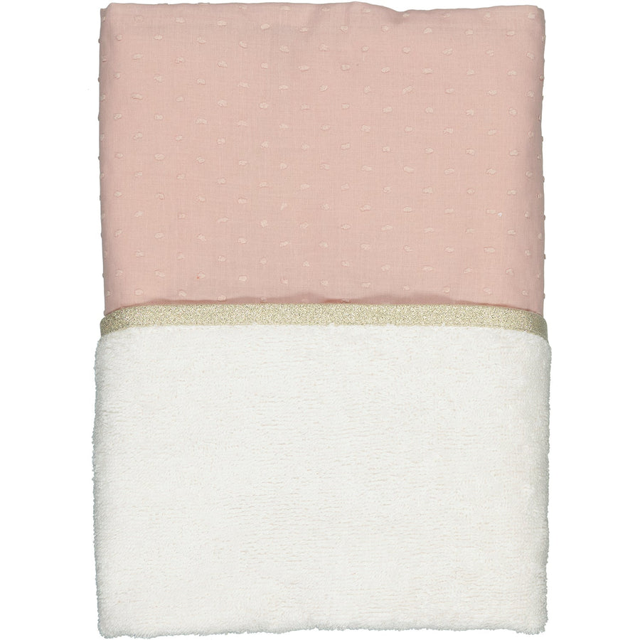 Housse de matelas à langer plumetis rose poudré POISPLUME