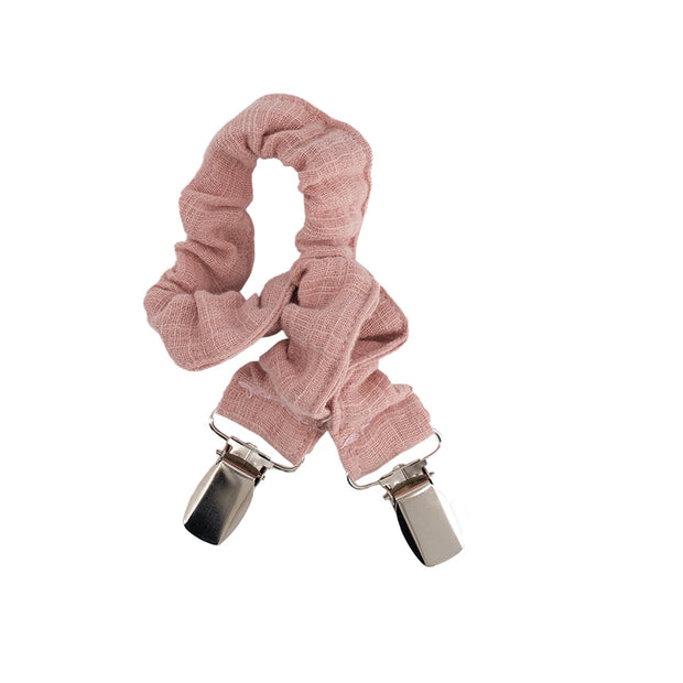 Attache-doudou lange vieux rose POISPLUME