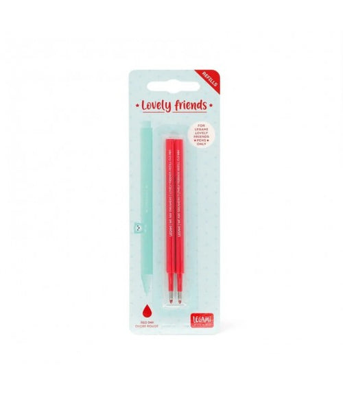 2 recharges stylo encre gel animal déco - rouge
