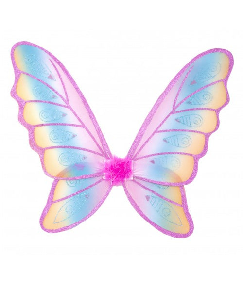 Ailes de fée - paillettes arc-en-ciel - fuschia
