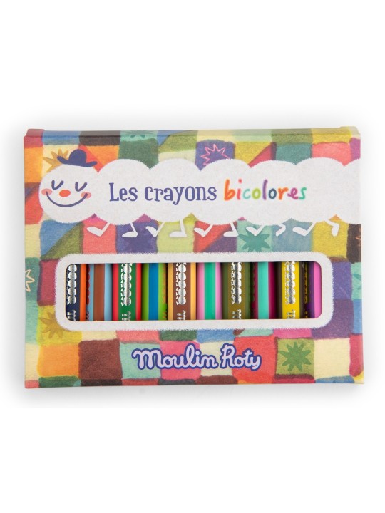 12 crayons bicolores Les petites merveilles