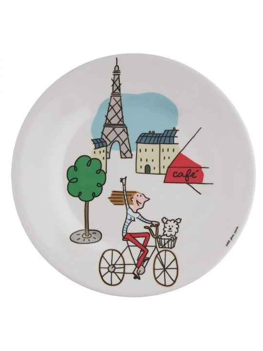 Assiette à dessert Paris à vélo