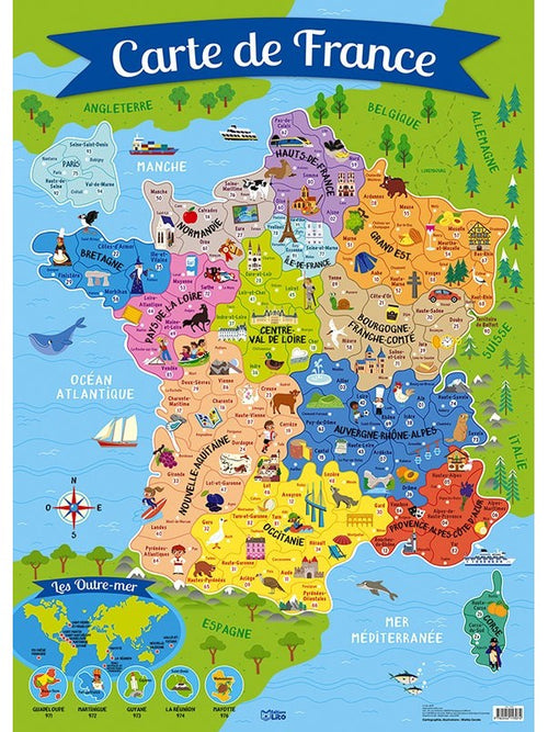 Poster carte de France