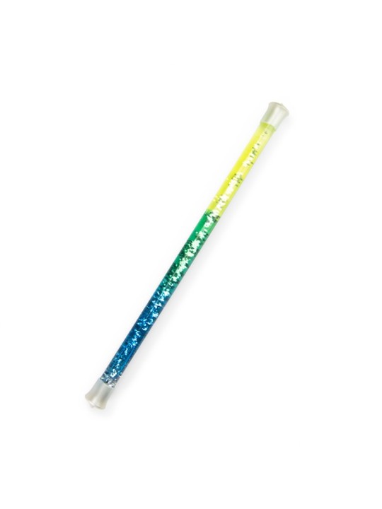 Baguette à paillettes jaune et bleu Les petites merveilles