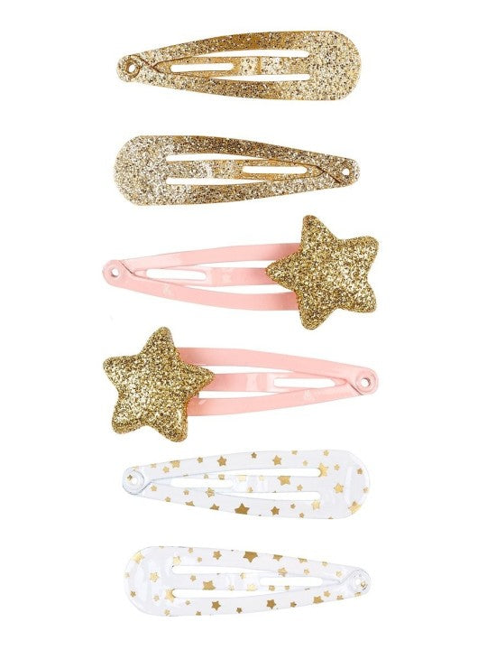 Barrettes Julie étoiles or (x6)