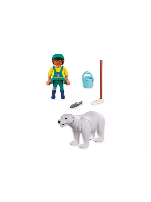 Animals & friends - Zoo : ours polaire et gardien de zoo