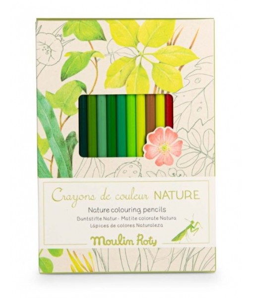 12 crayons de couleur Nature et cartes Le botaniste