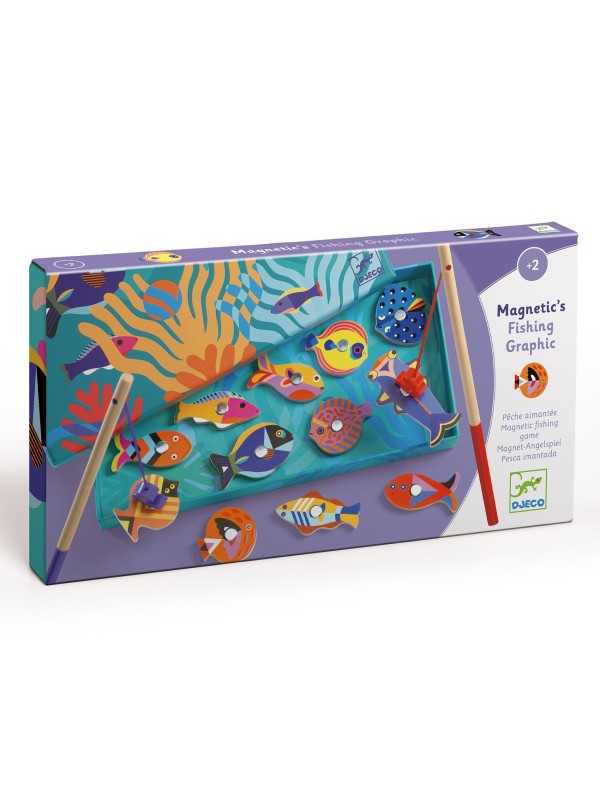 Magnétiques en bois - Fishing graphic