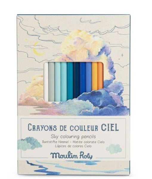 12 crayons de couleur Ciel et cartes L'explorateur