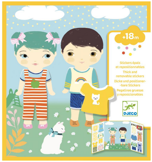 Créer avec des stickers Les habits DJECO