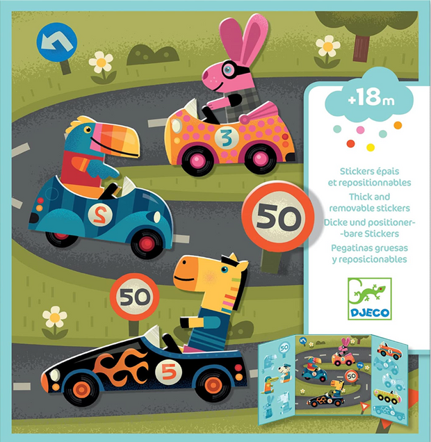 Créer avec des stickers Les voitures DJECO