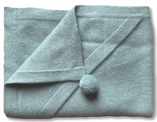 Couverture en cachemire bleu chiné LES LUTINS