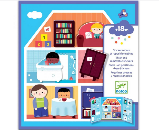Créer avec des stickers la maison DJECO
