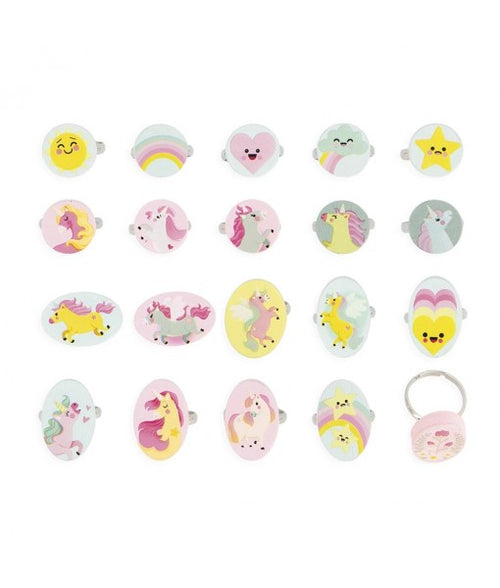 20 bagues ajustables licorne