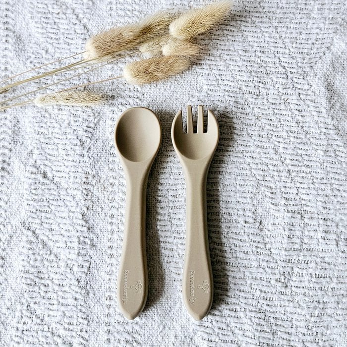 Cuillère et fourchette en silicone Sable RAMMELAARTJE