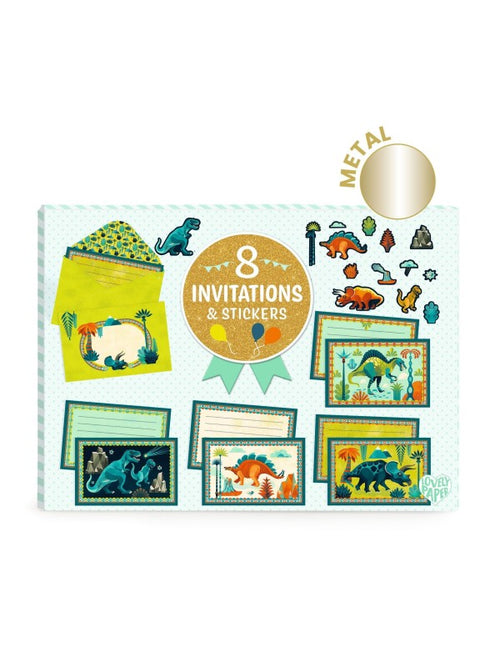 Invitations Cric croc, dino rock ! (x 8)