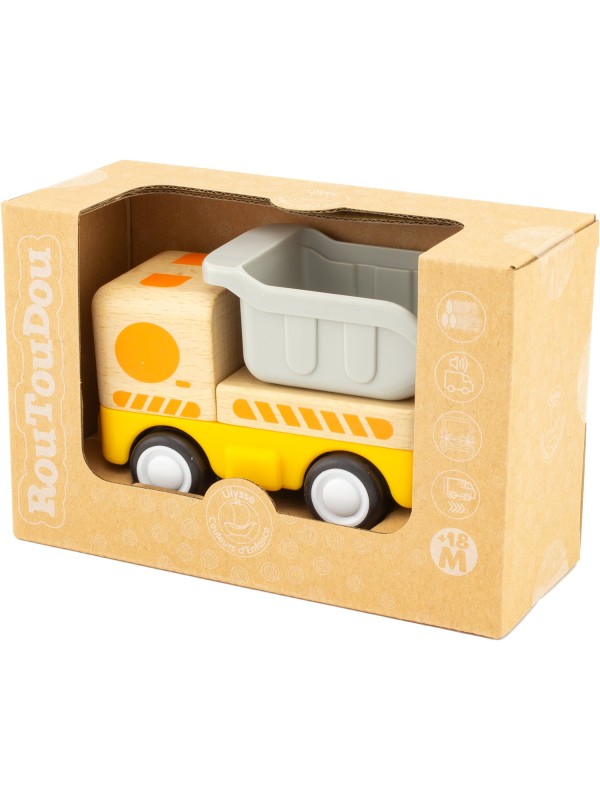 Mini camion-benne bois et plastique son et lumière (Routoudou)