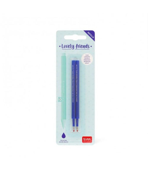 2 recharges stylo encre gel animal déco - bleu