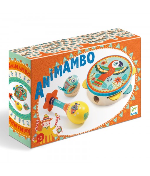 Animambo - Set tambourin/maracas/castagnette