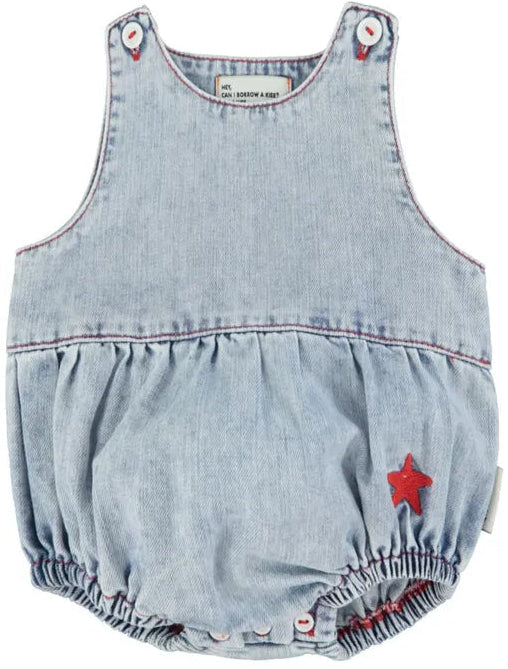 Barboteuse DENIM ETOILE bleu délavé PIUPIUCHICK