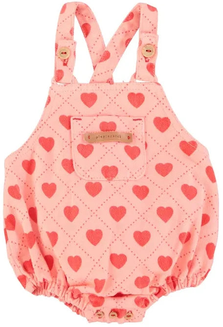 Barboteuse COEUR rose PIUPIUCHICK
