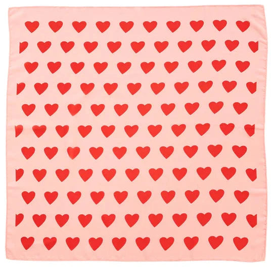 Bandana en soie COEUR rose PIUPIUCHICK 70x70 cm